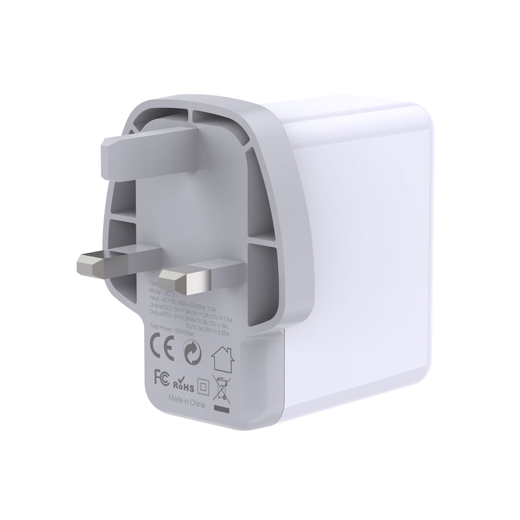 Prevo QC72 65W USB-C PD Multi-Port Laptop & Phone Charger
