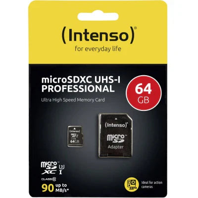 64GB Intenso U3 Pro MicroSD Card