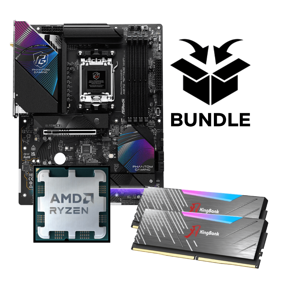 Summit Ryzen AM5 X3D Bundle - 32GB (2x16GB) 6000MHz DDR5 RGB RAM & ASRock X870 Riptide WIFI