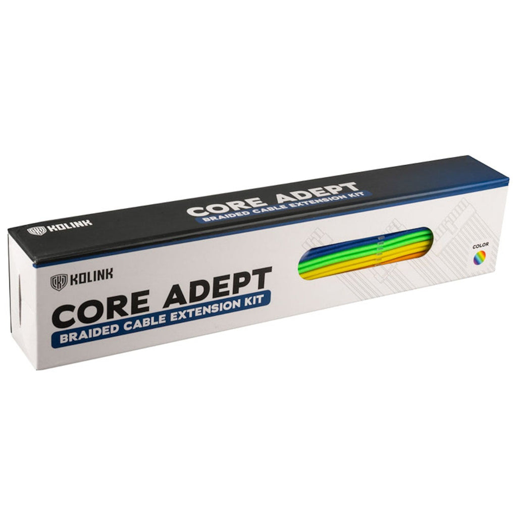 Kolink Core Adept Braided Cable Extension Kit Rainbow