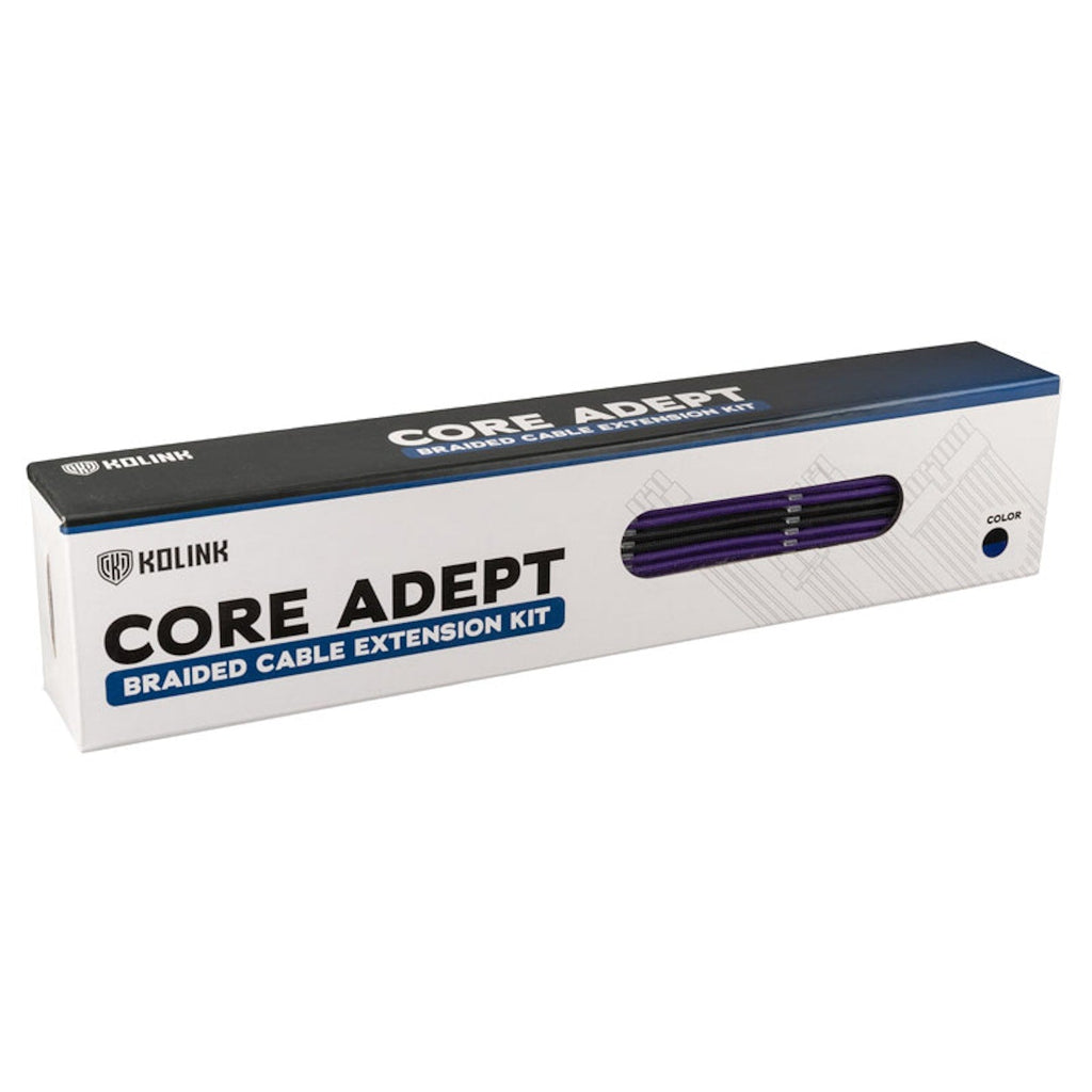 Kolink Core Adept Braided Cable Extension Kit Jet Black/Titan Purple