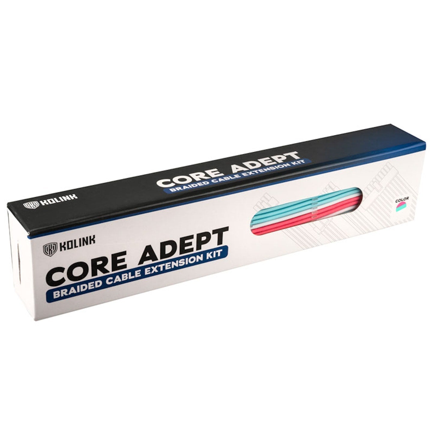 Kolink Core Adept Braided Cable Extension Kit Brilliant White/Neon Blue/Pure Pink