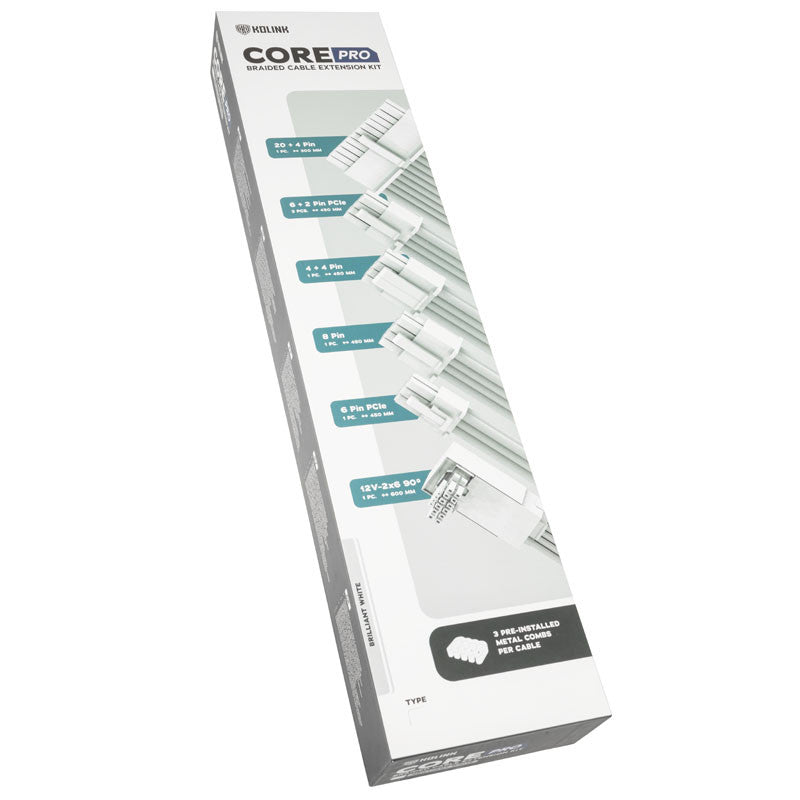 Kolink Core Pro Braided Cable Type 2 Extension Kit Brilliant White
